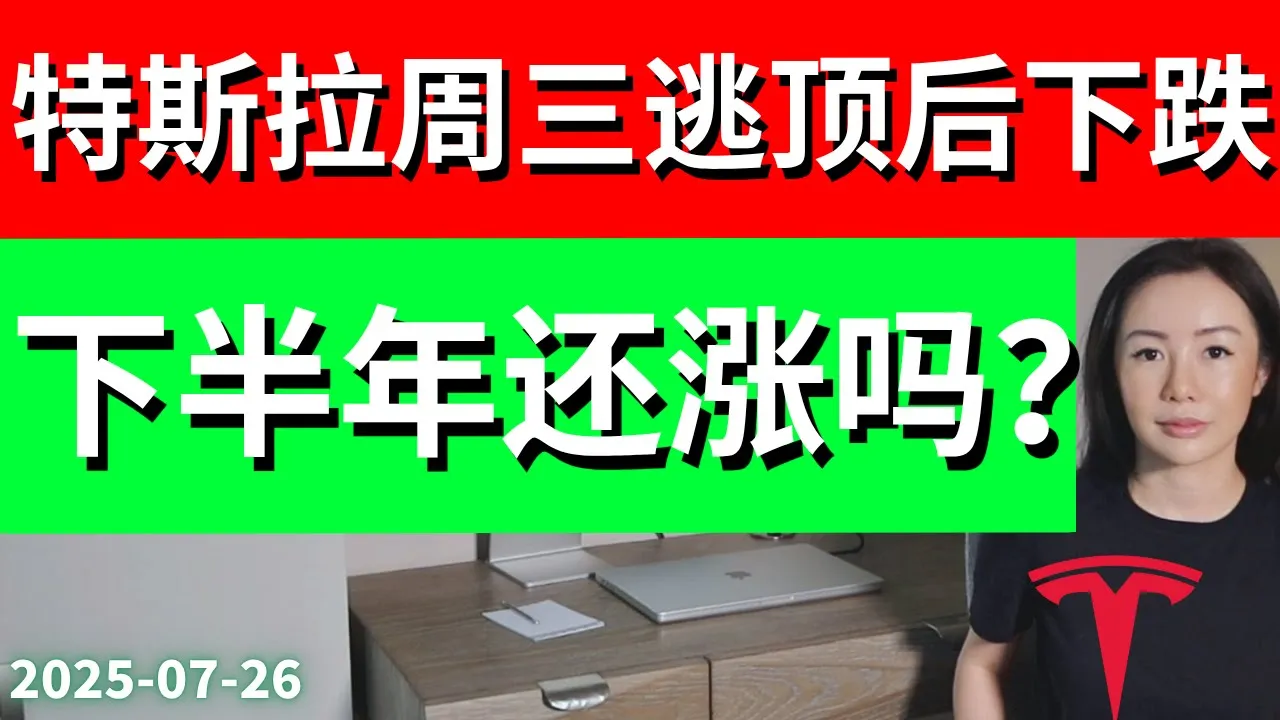 美股行情分析：特斯拉财报暴跌是洗盘？Q3回调风险如何布局