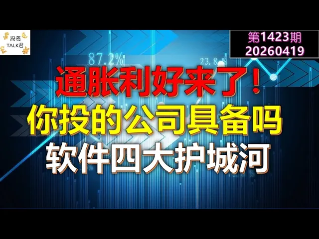 保费降至0.6%暗示CPI拐点将至，SaaS护城河四重论重塑美股投资逻辑